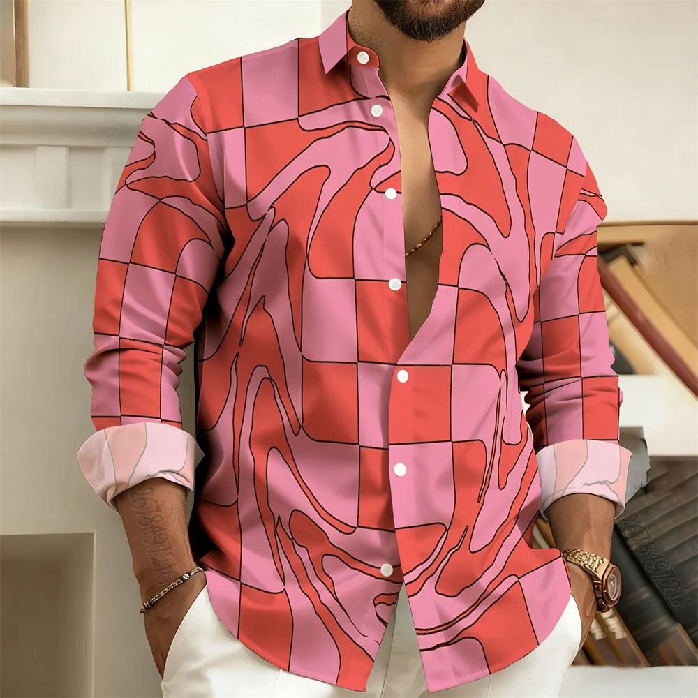 Chemise imprimée homme manches longues – CLEVI Paris
