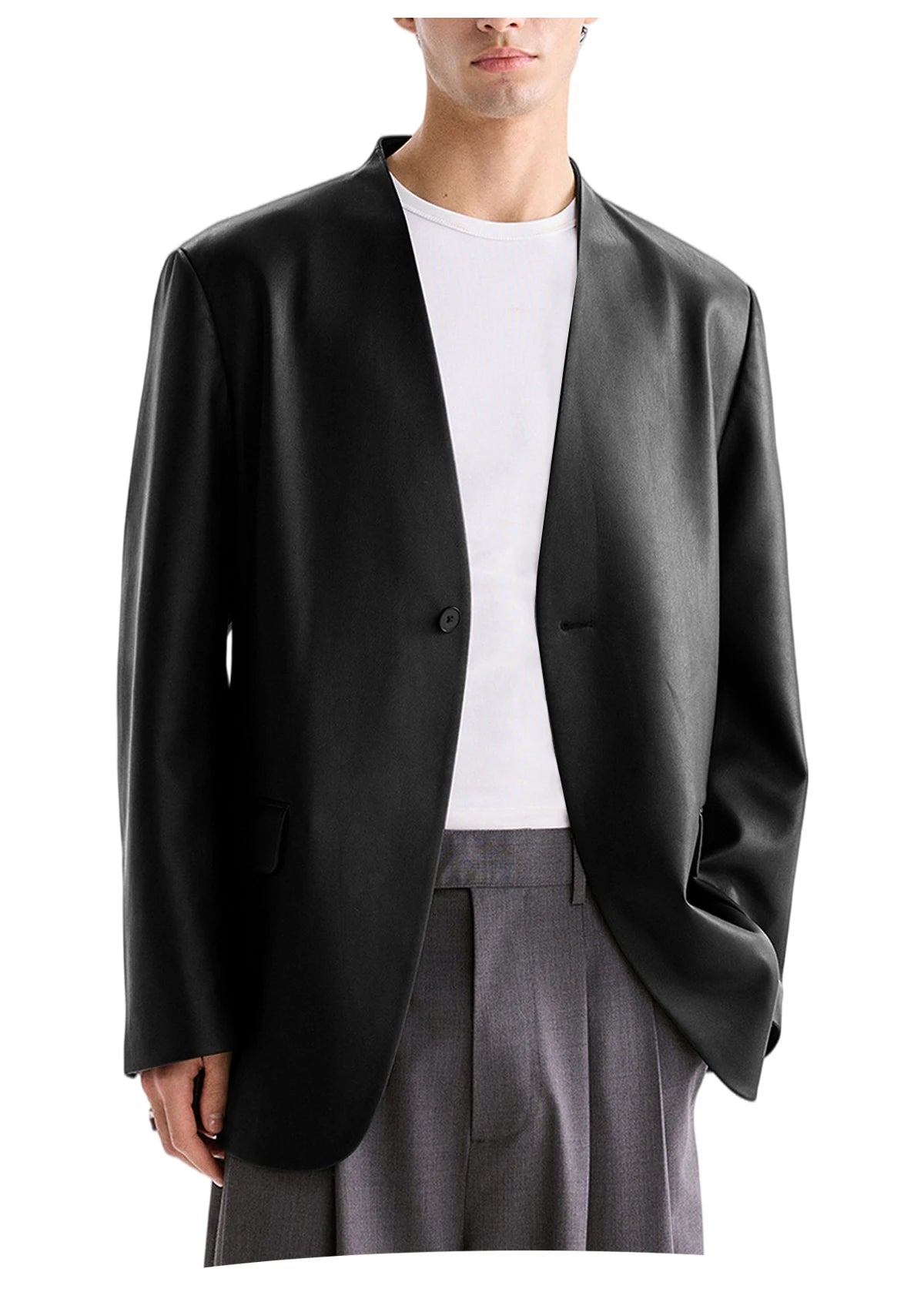 Blazer homme en tweed à chevrons, coupe droite – CLEVI Paris