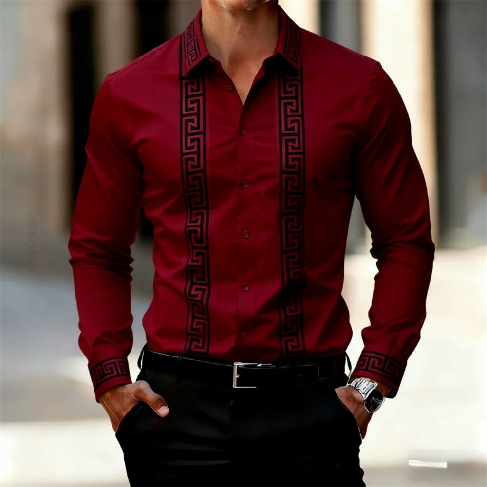 Chemise Imprimée Homme Manches Longues – CLEVI Paris