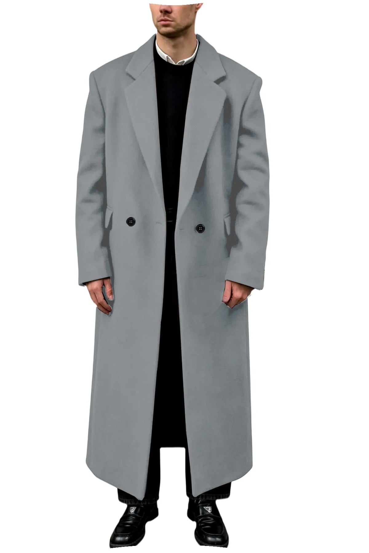 Manteau homme très long en laine mélangée – CLEVI Paris