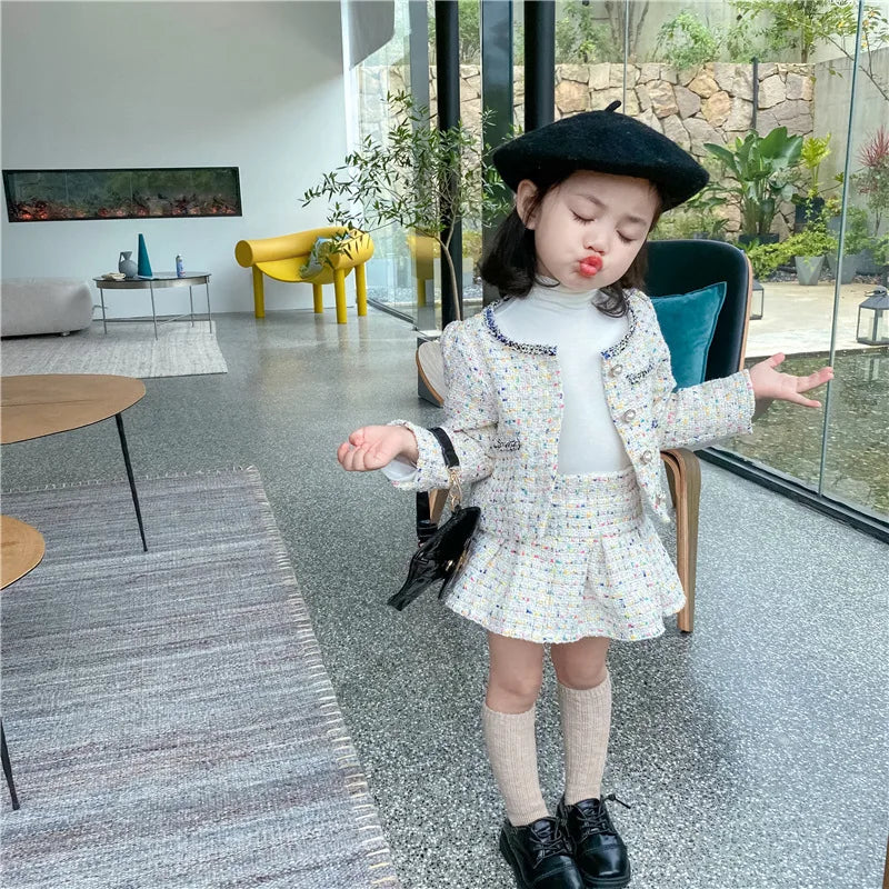 Ensemble fille 2 pièces en coton mi-saison – CLEVI Paris
