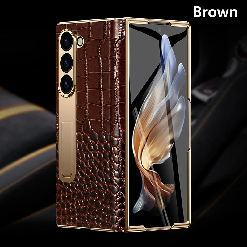 Étui Galaxy Z Fold cuir et support arrière – CLEVI Paris
