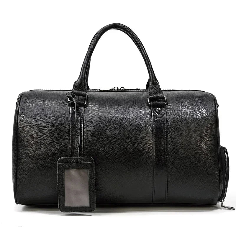 Sac de Voyage Homme Cuir Vache Véritable Compartiment Chaussures – CLEVI Paris