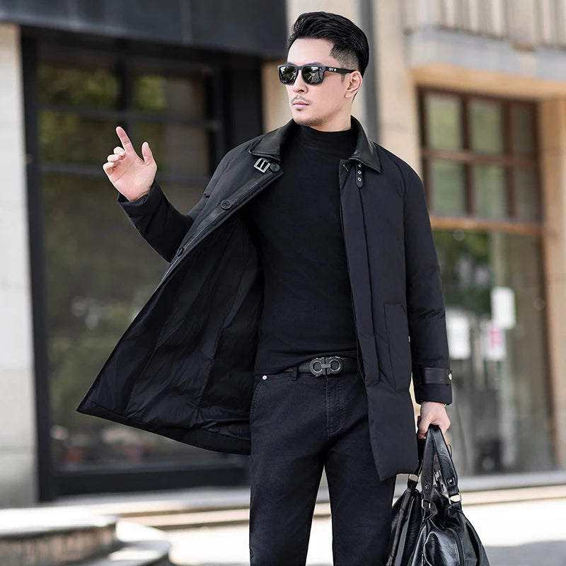 Manteau homme en duvet à finitions contrastées – CLEVI Paris