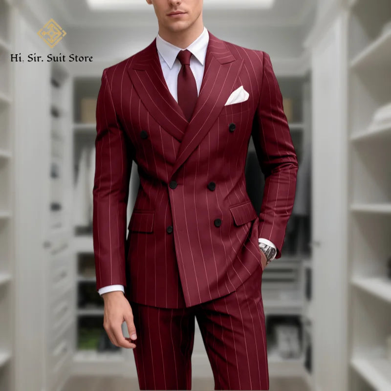 Costume homme bleu 2 pièces, double boutonnage – CLEVI Paris