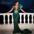 Robe de bal sirène à paillettes col V – CLEVI Paris