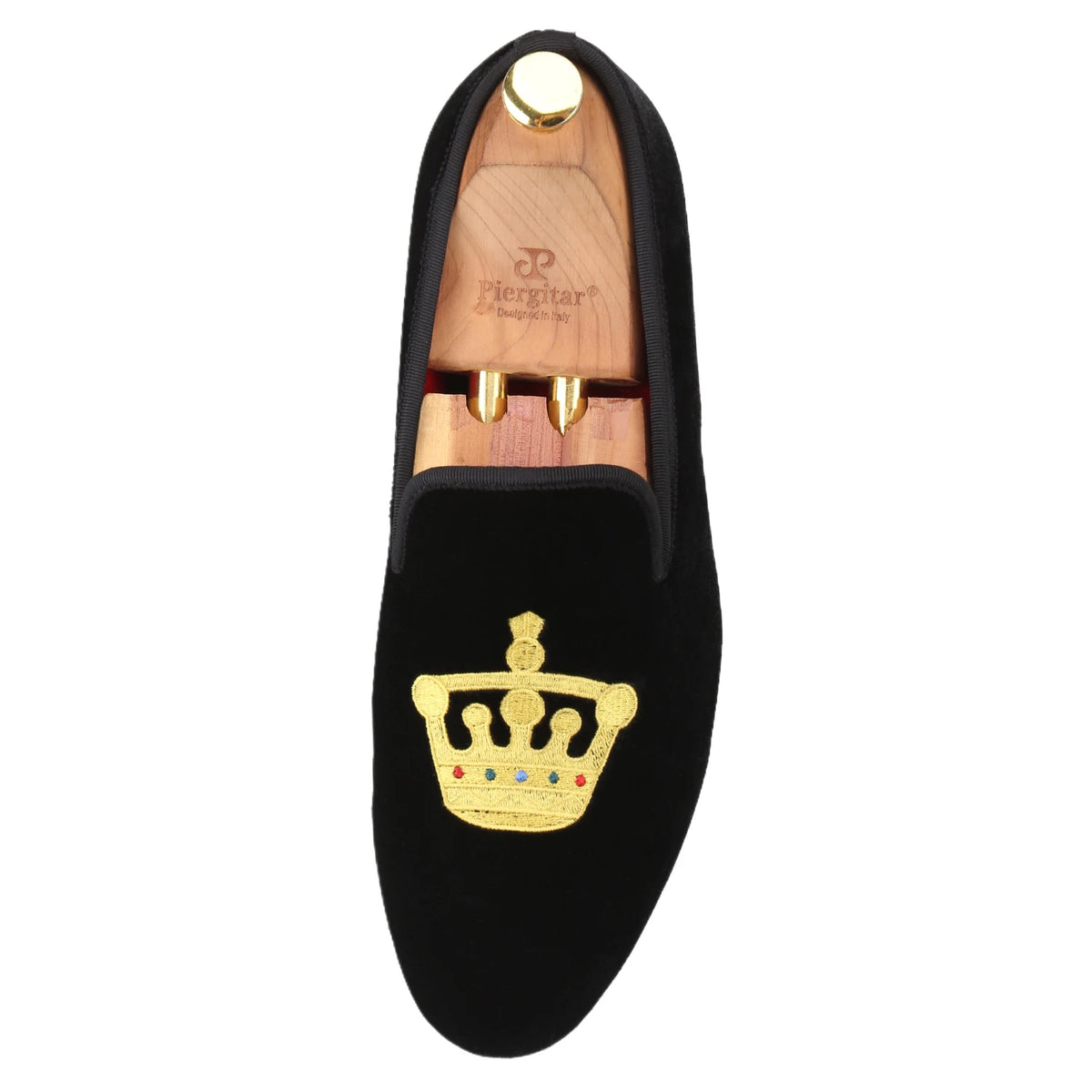 Loafers Velours Broderie Couronne Homme – CLEVI Paris