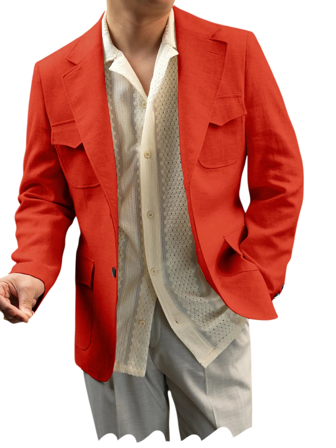 Blazer lin homme beige léger – CLEVI Paris