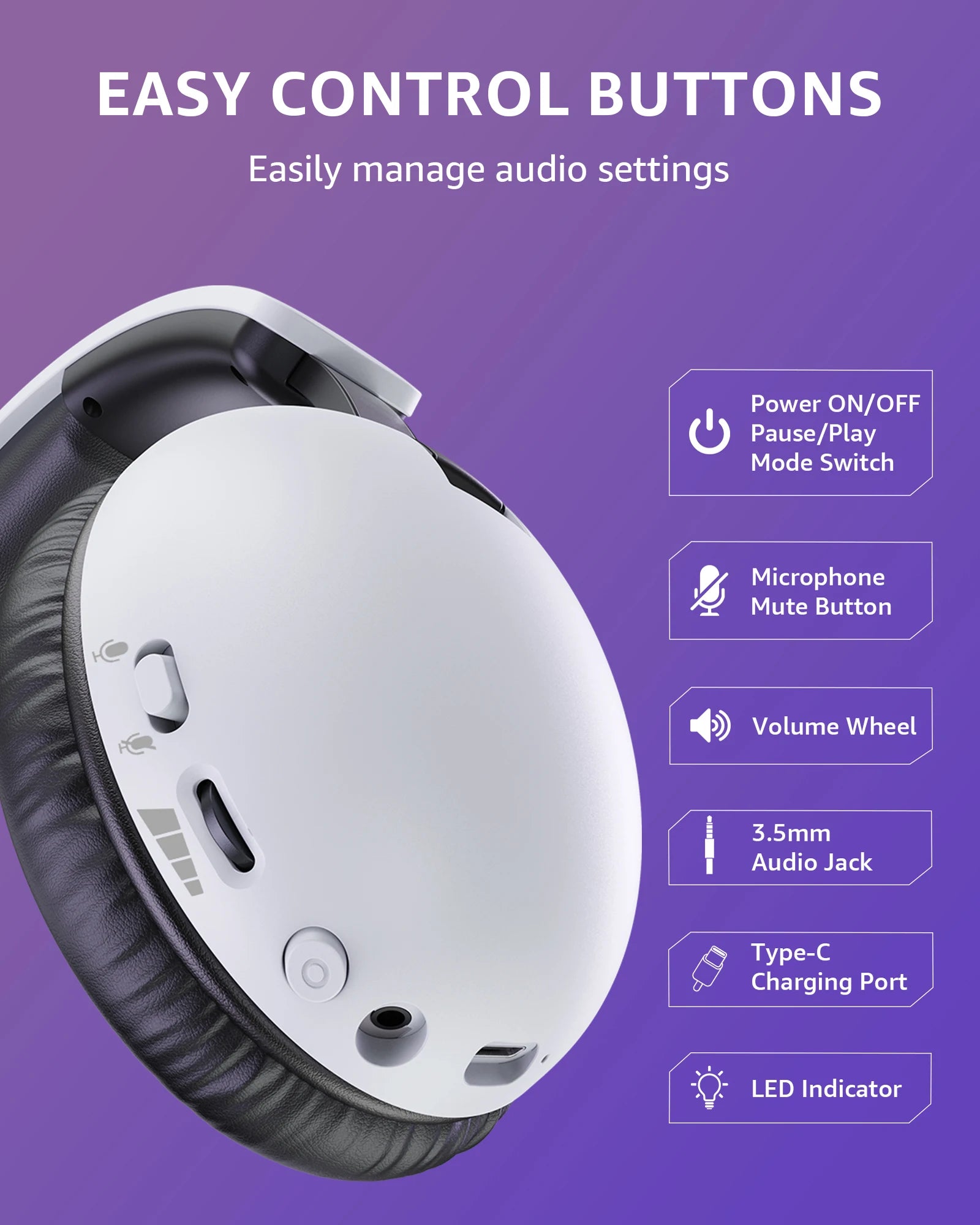Casque Gaming Acincai BL500 Bluetooth ANC Micro PS5/PC – CLEVI Paris