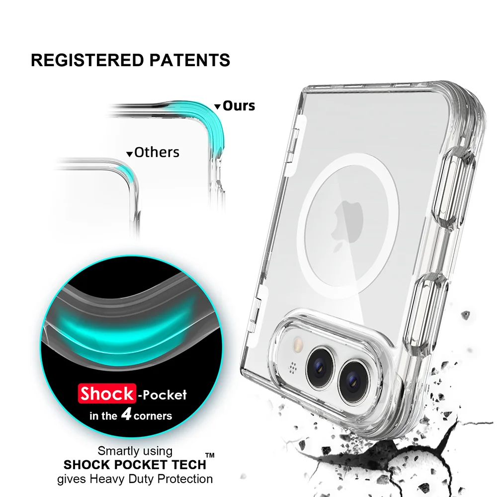 Coque iPhone Duo transparente avec support – CLEVI Paris