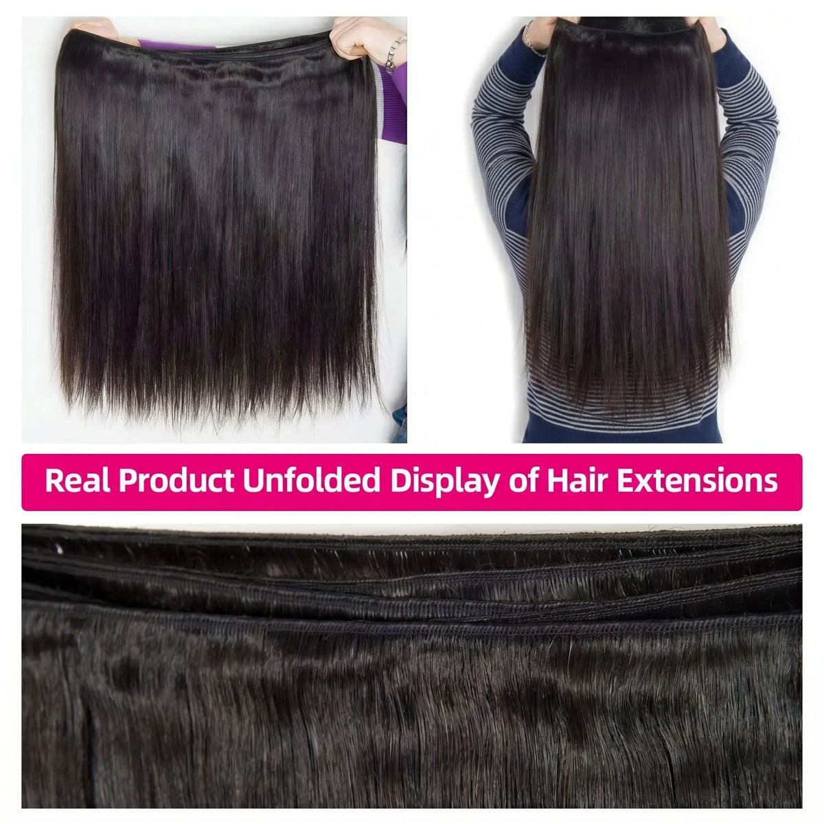 Mèches Straight & Body Wave 100% Remy Hair Brésilien 10A 1/2/3/4 Bundles 14-34 Pouces – CLEVI Paris