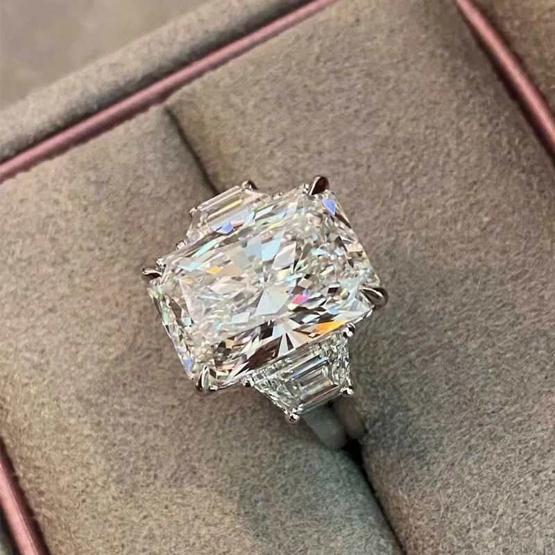 Bague Moissanite 10CT Argent 925 Plaqué Or 18K – CLEVI Paris