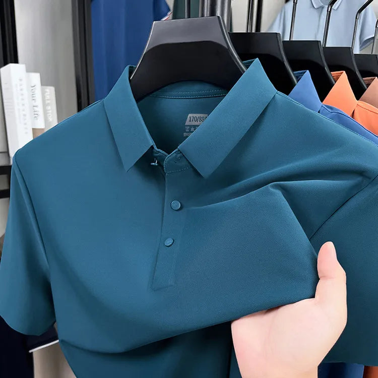 Polo Homme Sans Coutures Séchage Rapide Nylon-Spandex Col Renforcé 12 Couleurs M-4XL – CLEVI Paris