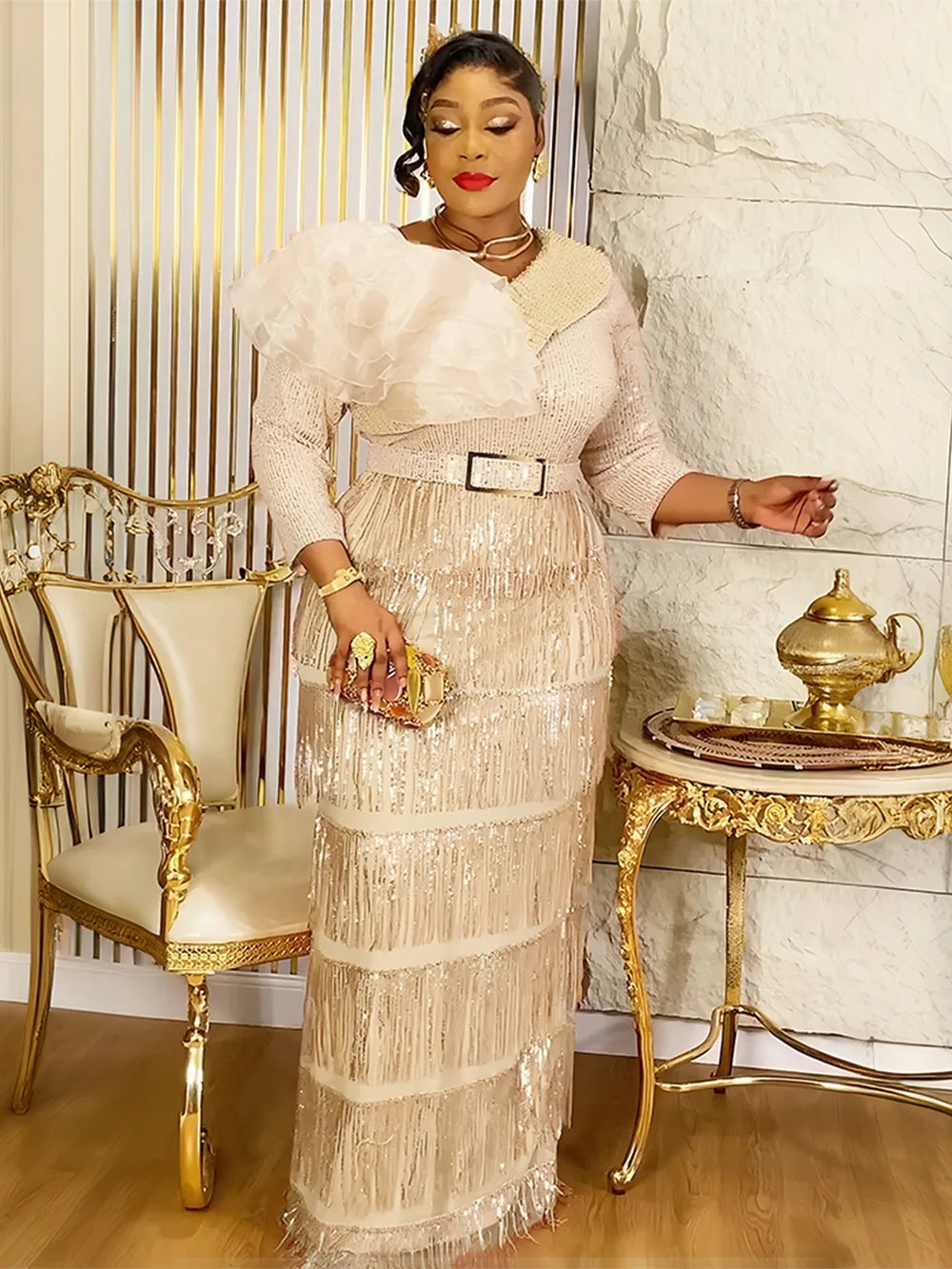 Robe maxi africaine de mariage – CLEVI Paris