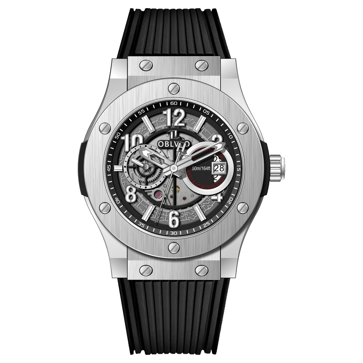 Montre Homme Mécanique Automatique Squelette Saphir 44mm – CLEVI Paris