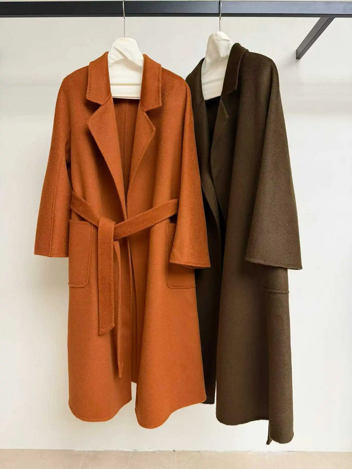 Manteau femme ceinturé laine et cachemire – CLEVI Paris