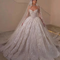 Robe de mariée ligne A en satin à perles – CLEVI Paris