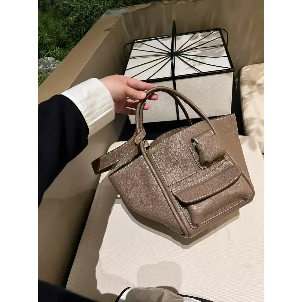 Sac Seau Cuir Bovin Première Couche Femme Double Usage 6 Coloris – CLEVI Paris