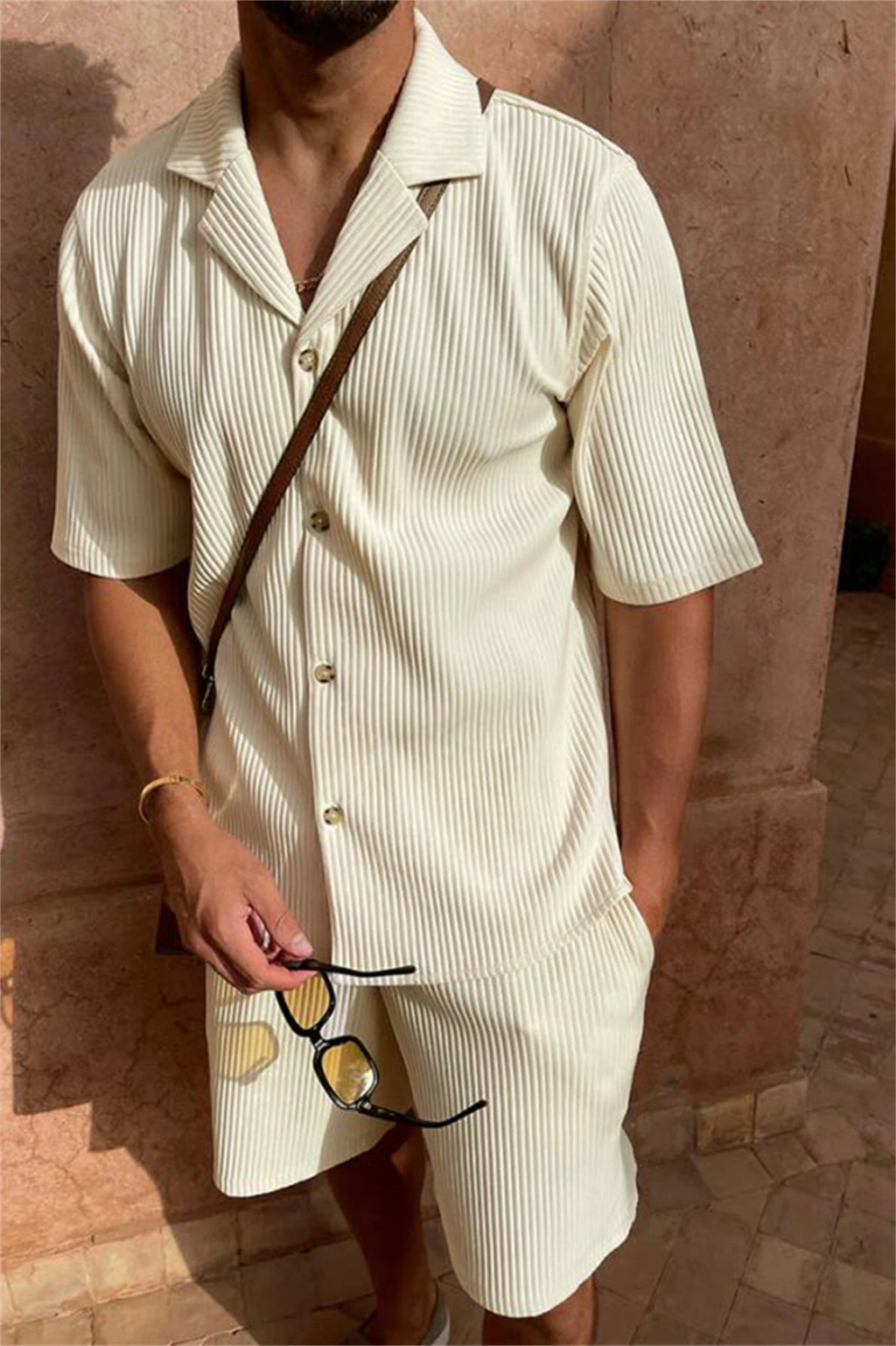 Ensemble homme chemise manches courtes et short – CLEVI Paris