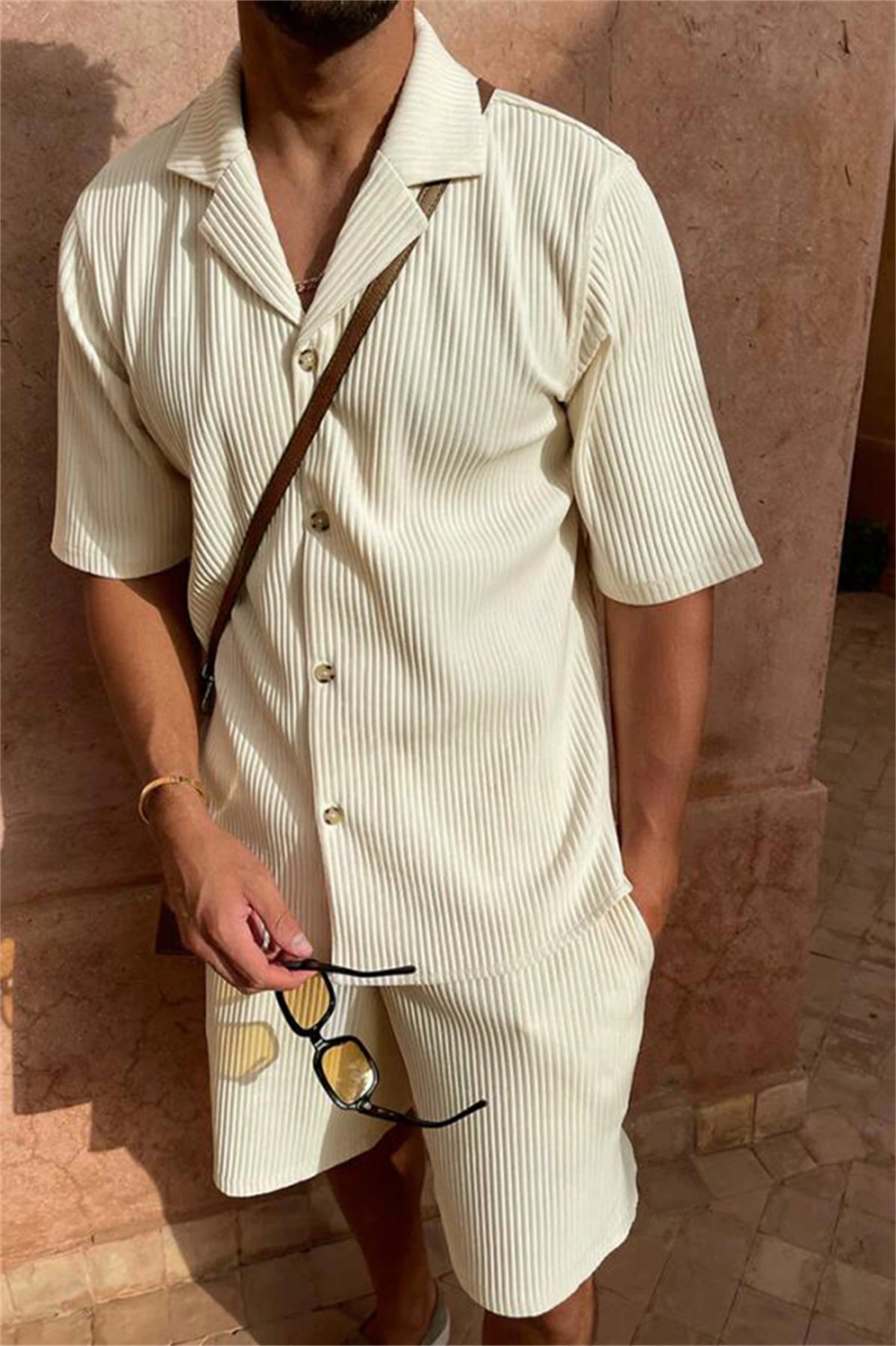 Ensemble homme chemise manches courtes et short – CLEVI Paris