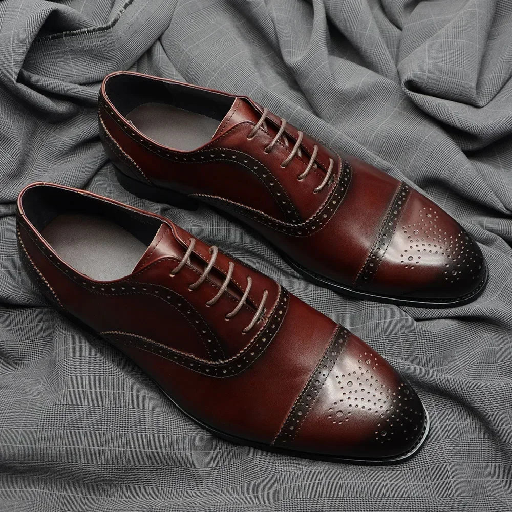 Oxford brogue homme en cuir et patchwork – CLEVI Paris