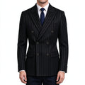 Blazer homme croisé à fines rayures – CLEVI Paris