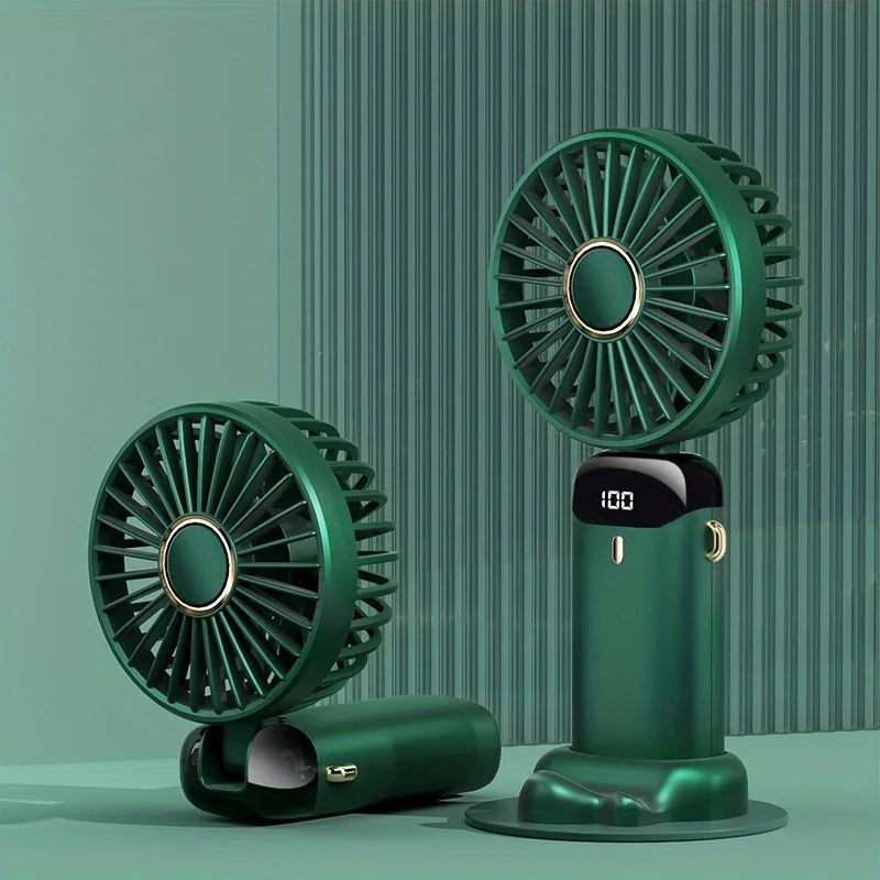 Ventilateur à main 3-en-1, 5 vitesses, LED – CLEVI Paris