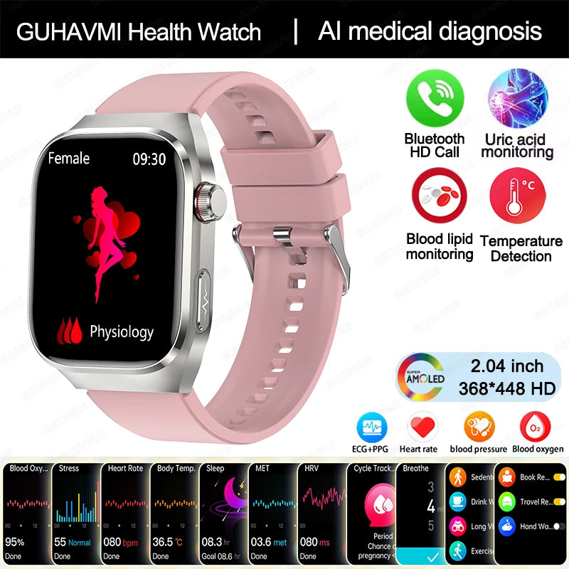 Montre GUHUAVMI AMOLED 2,04″ Bluetooth – CLEVI Paris