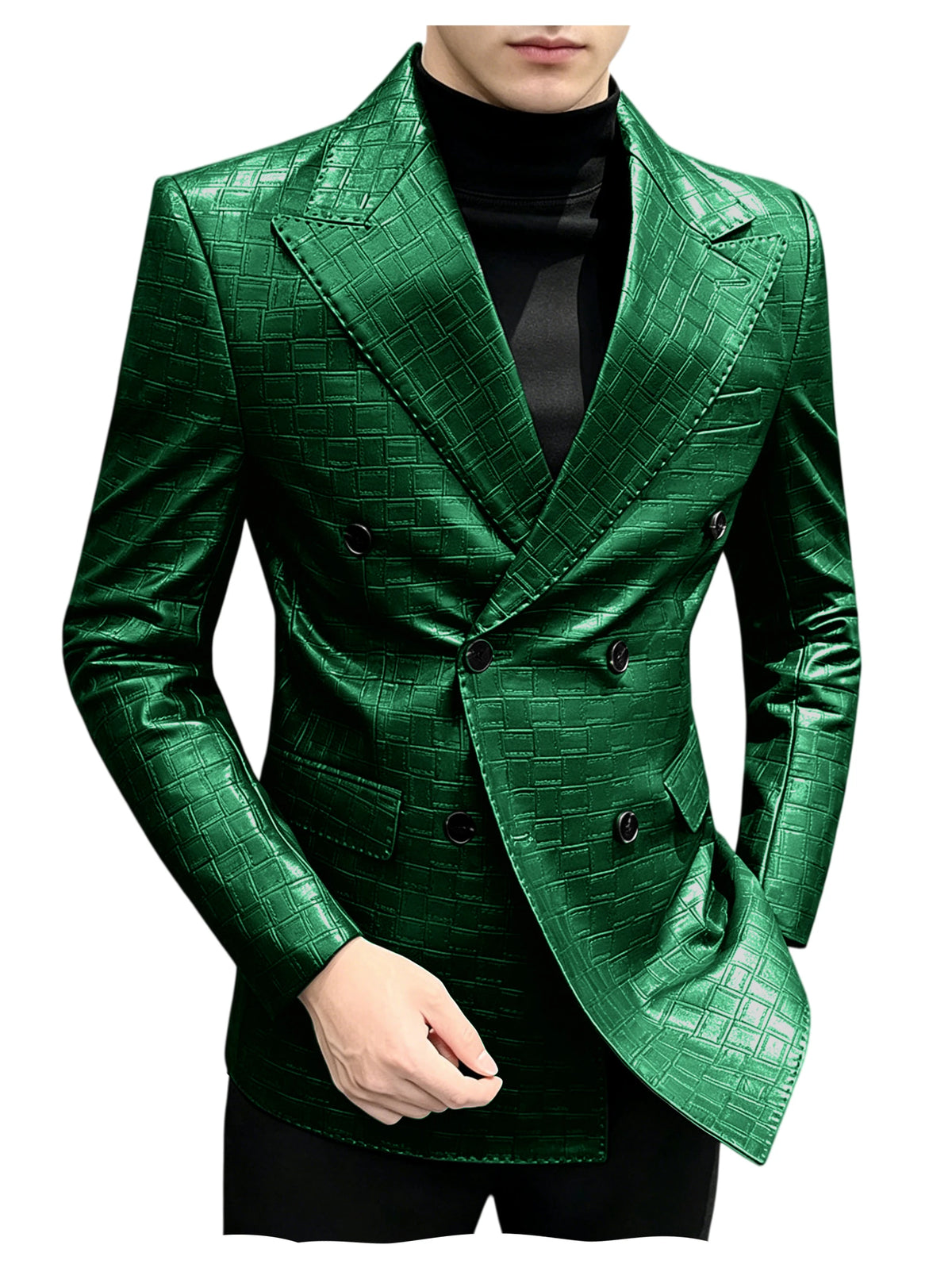 Blazer similicuir homme effet croco – CLEVI Paris