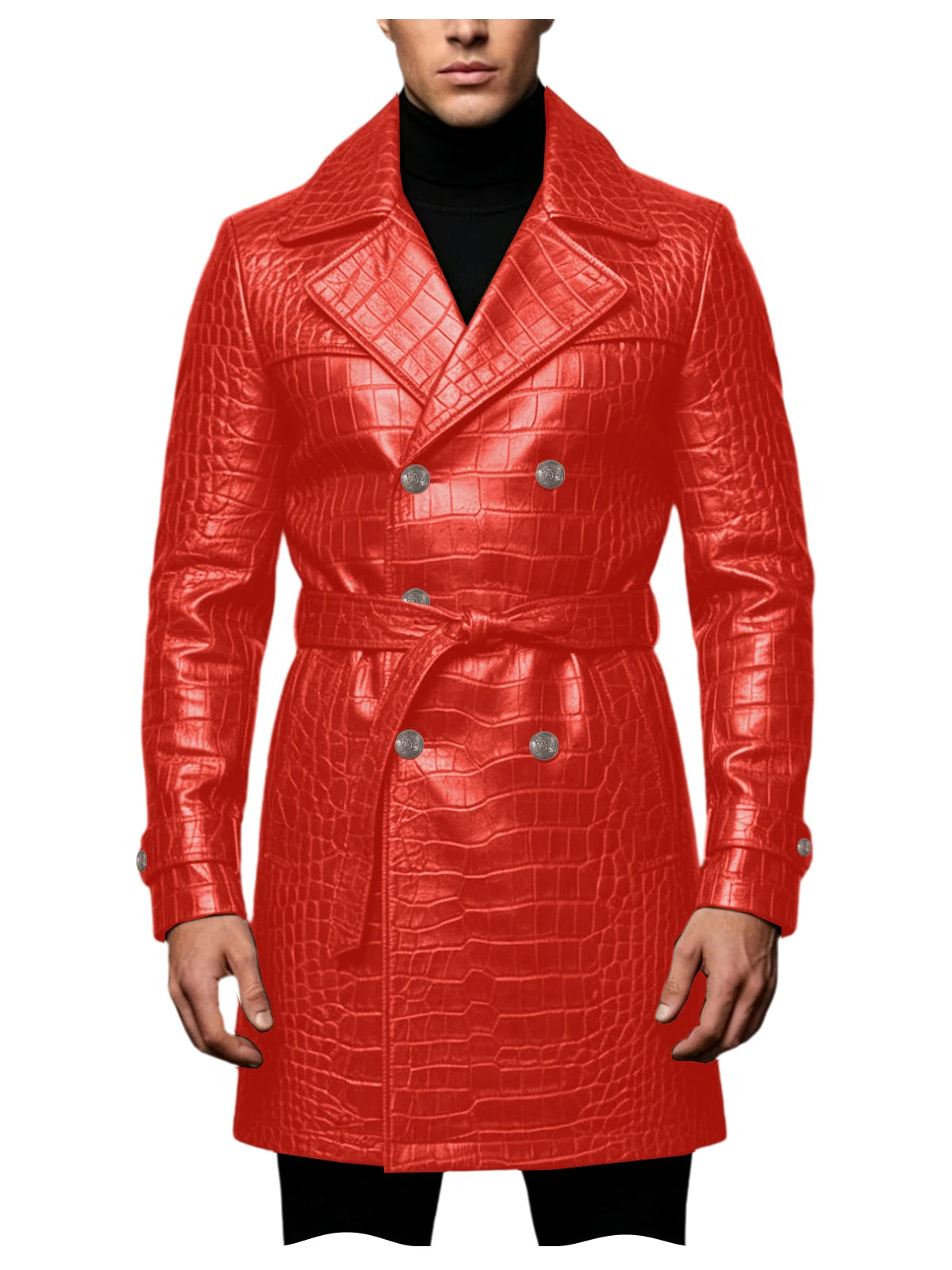 Manteau homme en similicuir effet crocodile – CLEVI Paris