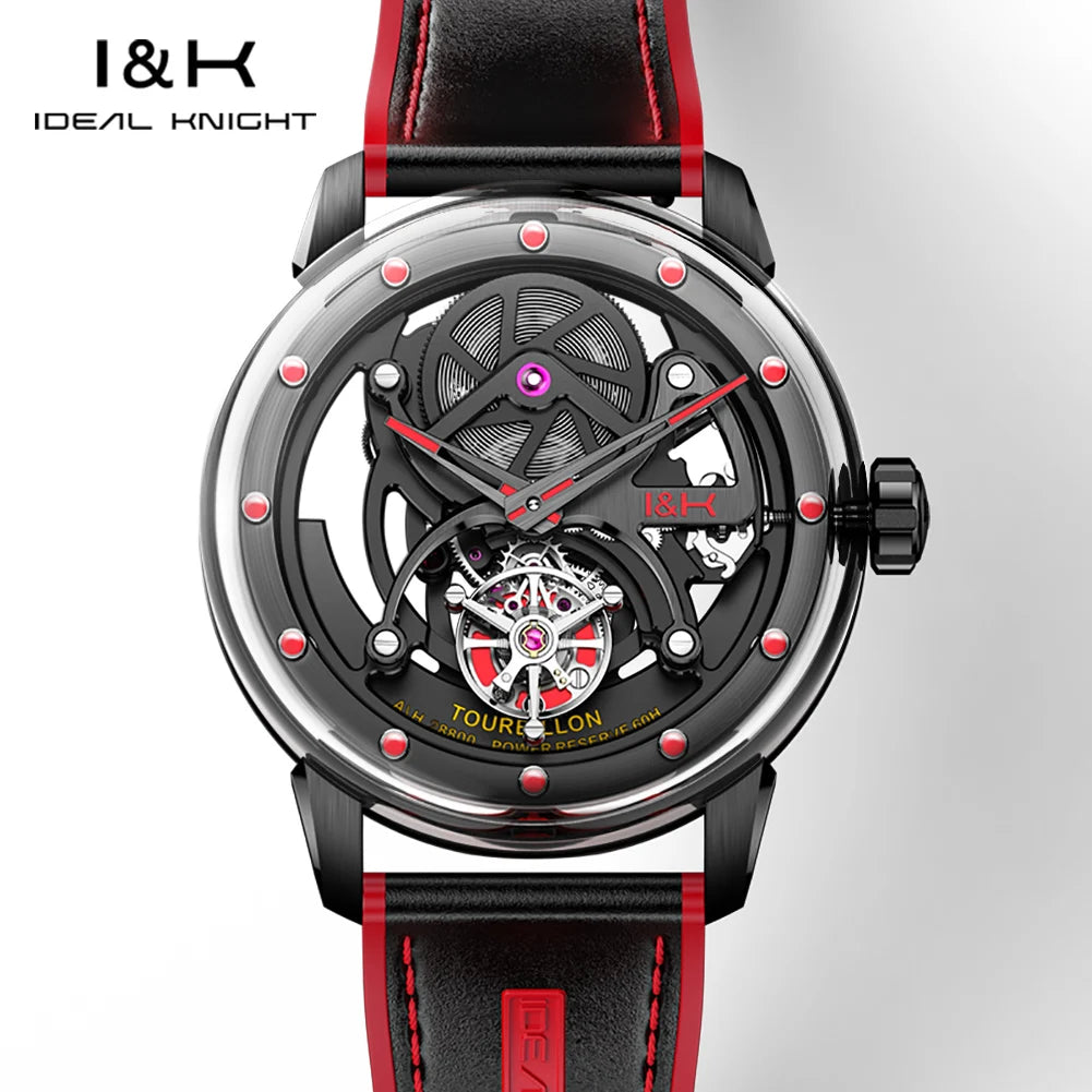Ideal Knight 6809 Montre Homme Tourbillon Automatique Squelette Saphir 5ATM – CLEVI Paris