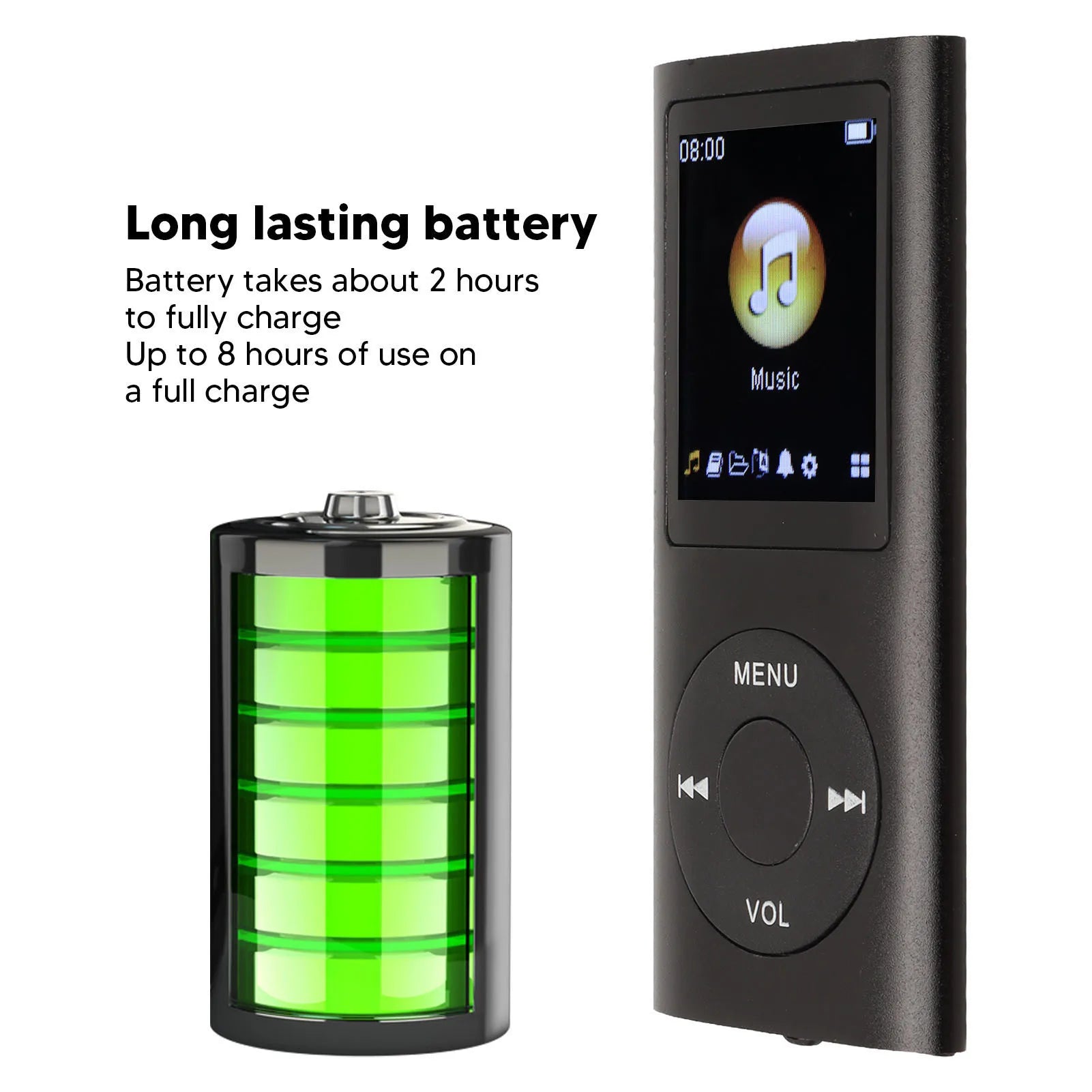 VBESTLIFE Lecteur MP3 Aluminium Bluetooth Écran LCD 1,8" FLAC TF 64Go 8h – CLEVI Paris