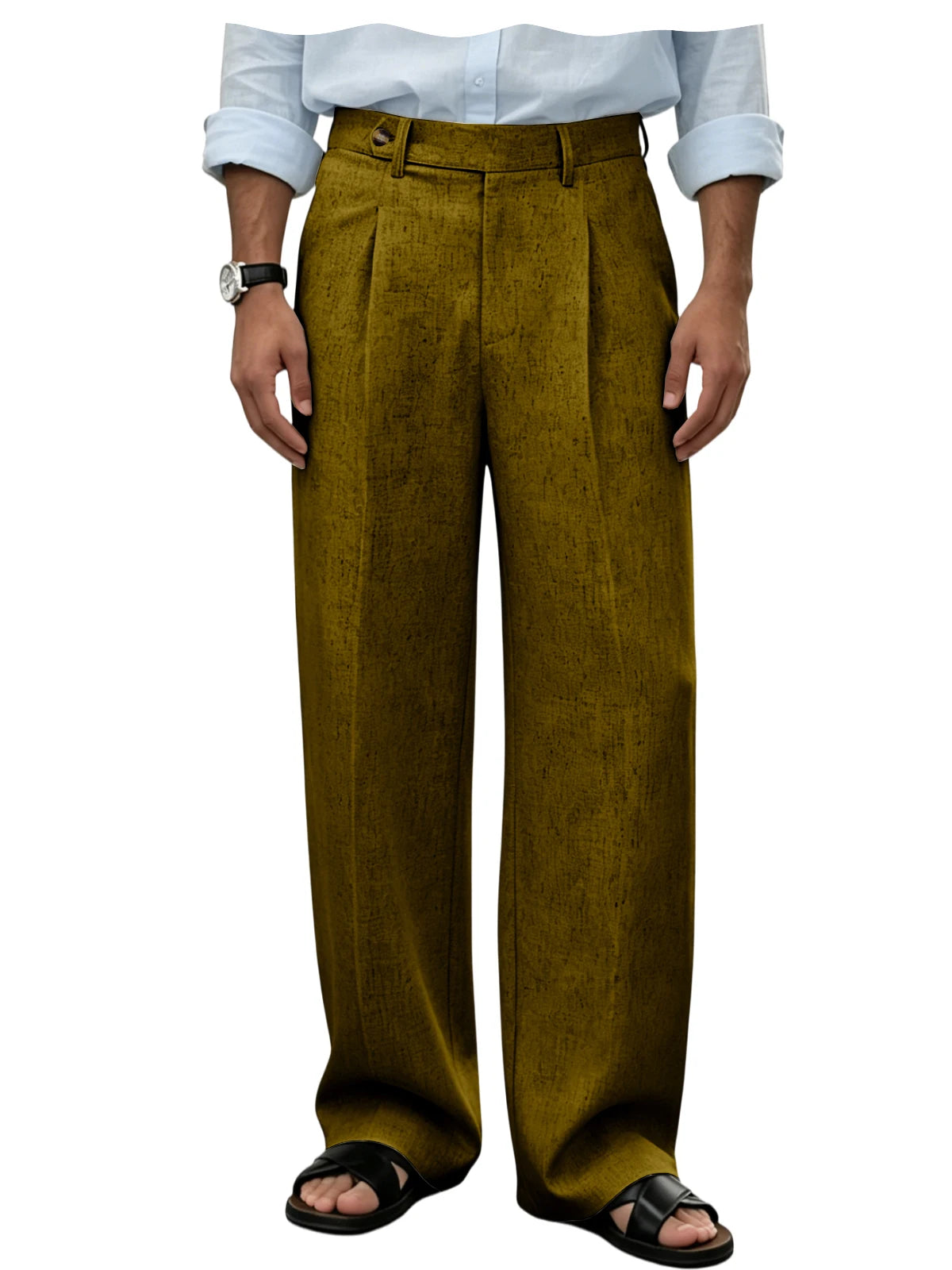 Pantalon homme en lin coupe ample – CLEVI Paris