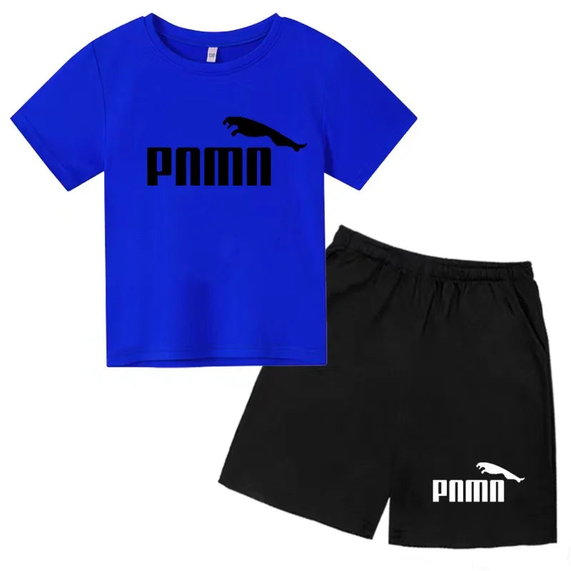 Ensemble enfant T-shirt à lettres et short uni – CLEVI Paris