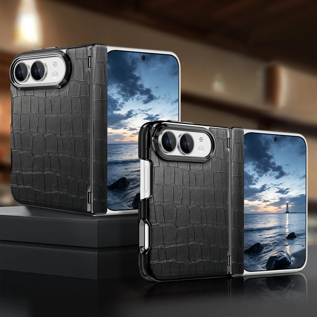 Coque iPhone Duo motif crocodile en simili – CLEVI Paris