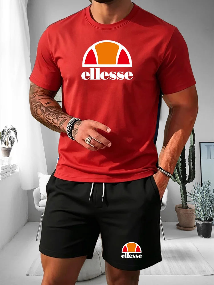 Ensemble 2 Pièces Homme T-shirt Col Rond + Short Cordon Été 2026 – Casual Sport, 20 Coloris, S à XXL – CLEVI Paris