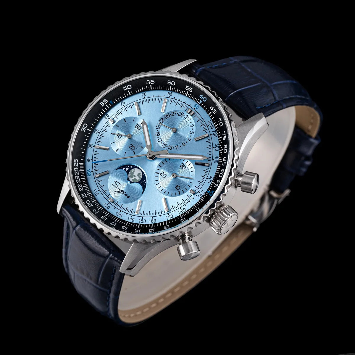 Montre Homme Chronographe Phase de Lune Sugess S468 Cal.ST1908 Swanneck – CLEVI Paris