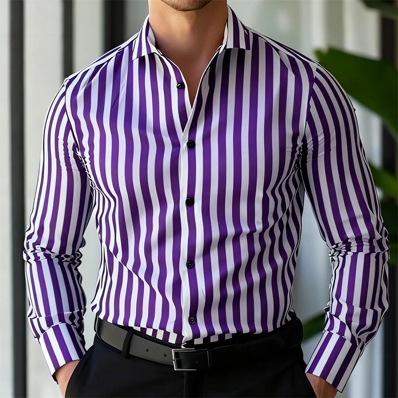 Chemise rayée élégante homme – CLEVI Paris