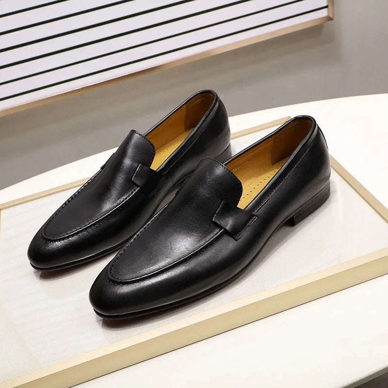 Loafer Cuir Véritable Homme Peint à la Main Slip-On Mariage & Business – CLEVI Paris