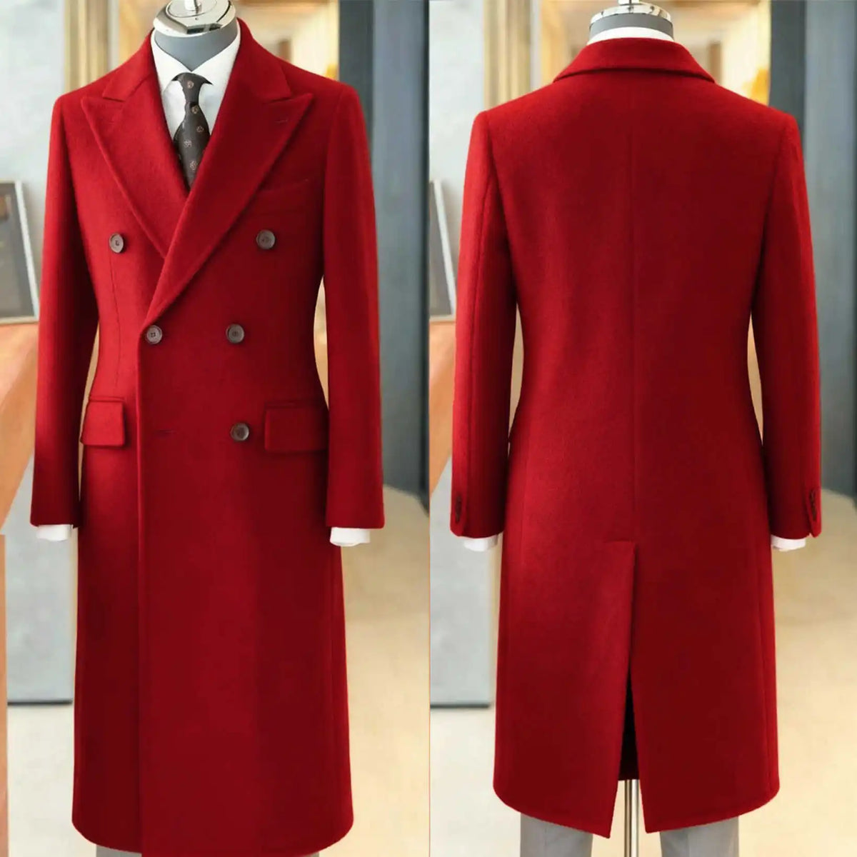 Manteau long homme laine et coton – CLEVI Paris