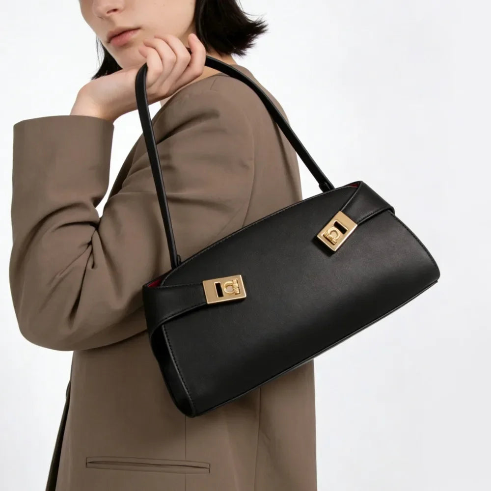 Sac Épaule Femme Cuir Véritable Luxe Minimaliste 32x11x15,5cm – CLEVI Paris