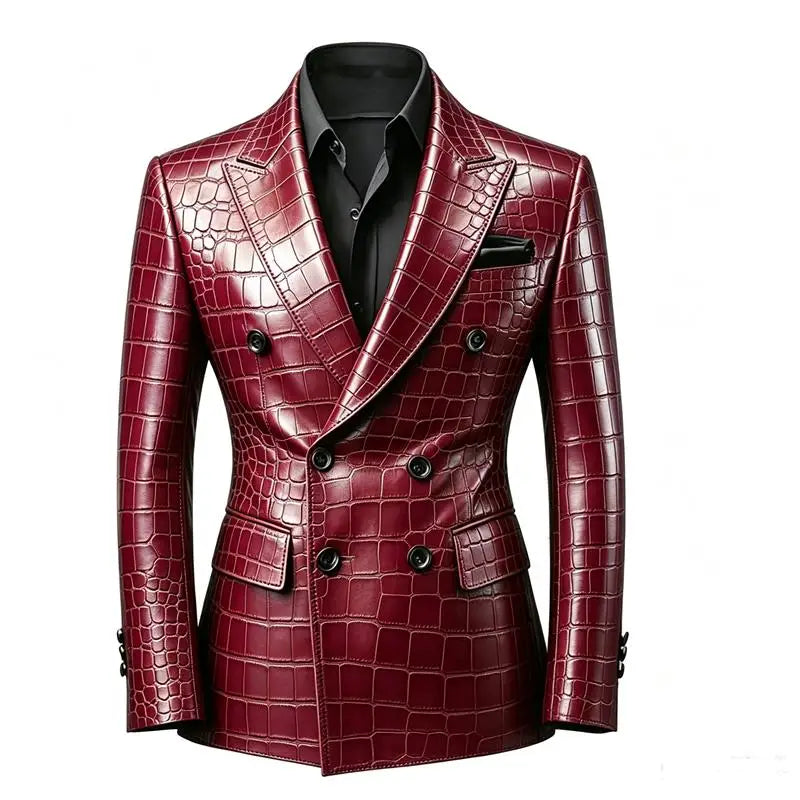 Blazer homme croisé motif crocodile – CLEVI Paris