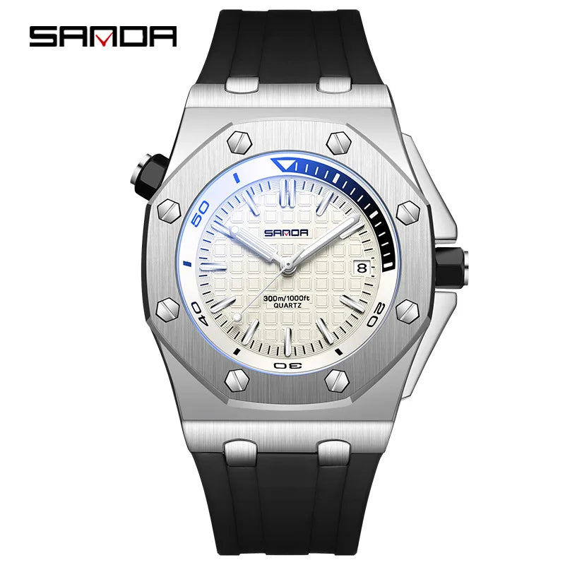Montre Sport Quartz SANDA Homme Silicone Lumineuse – CLEVI Paris