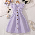 Robe fille sans manches à col V – CLEVI Paris