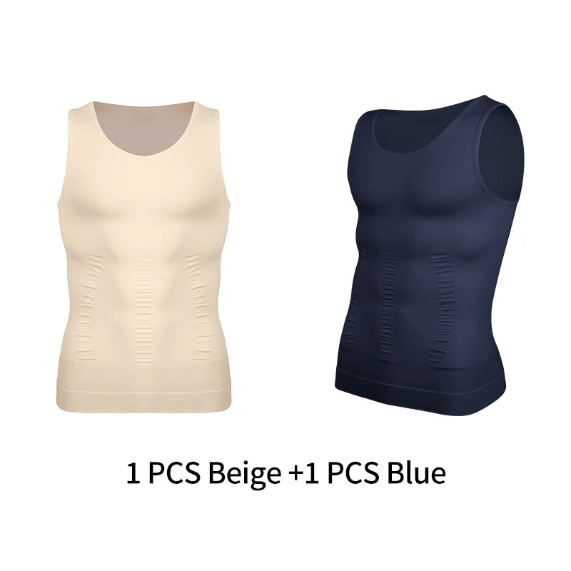 Gaine Amincissante Homme Débardeur Compression Ventre Plat Soutien Dorsal – CLEVI Paris
