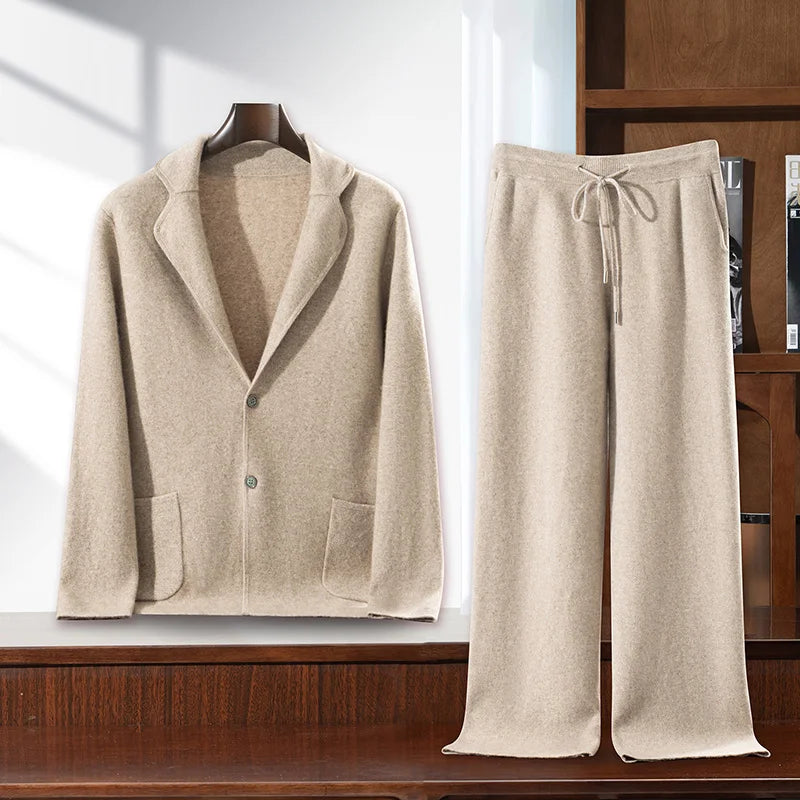 Ensemble homme cachemire à col cranté – CLEVI Paris