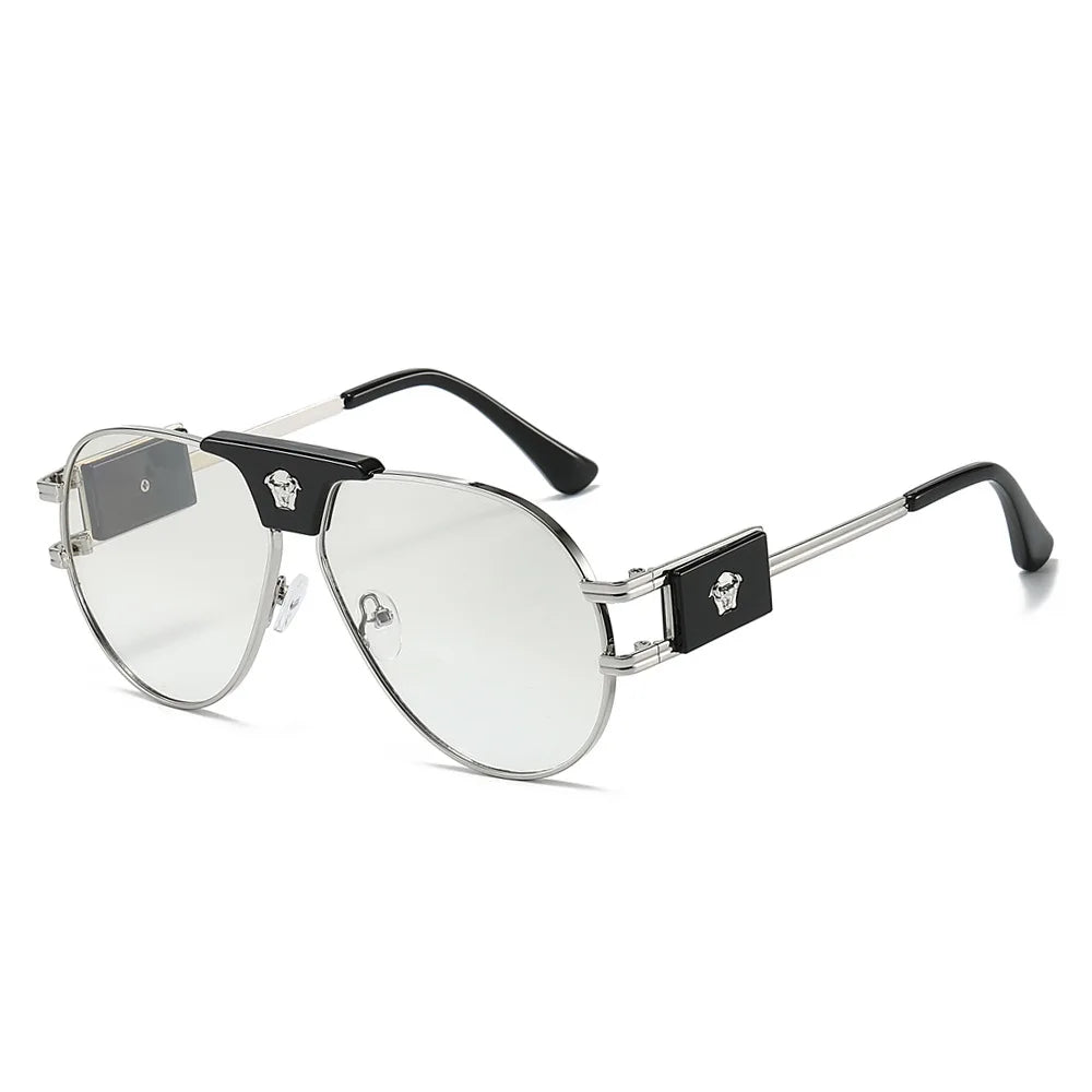 Lunettes de Soleil Aviateur Femme – Style Pilote Décor Tête de Taureau UV400 – CLEVI Paris