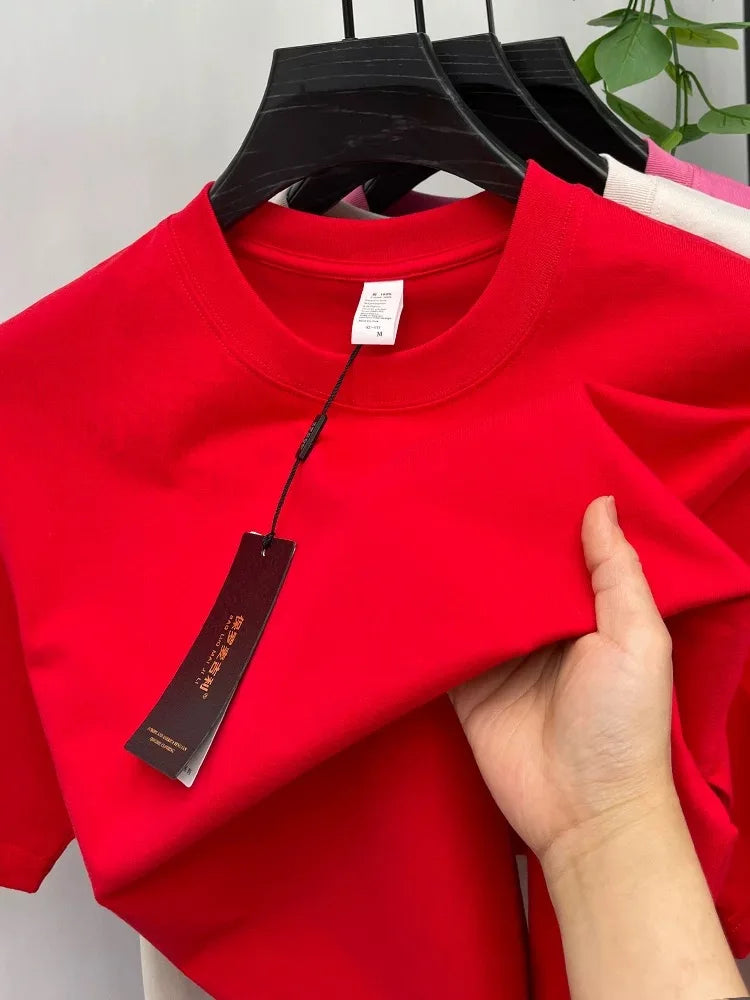T-shirt homme uni à col rond en coton – CLEVI Paris