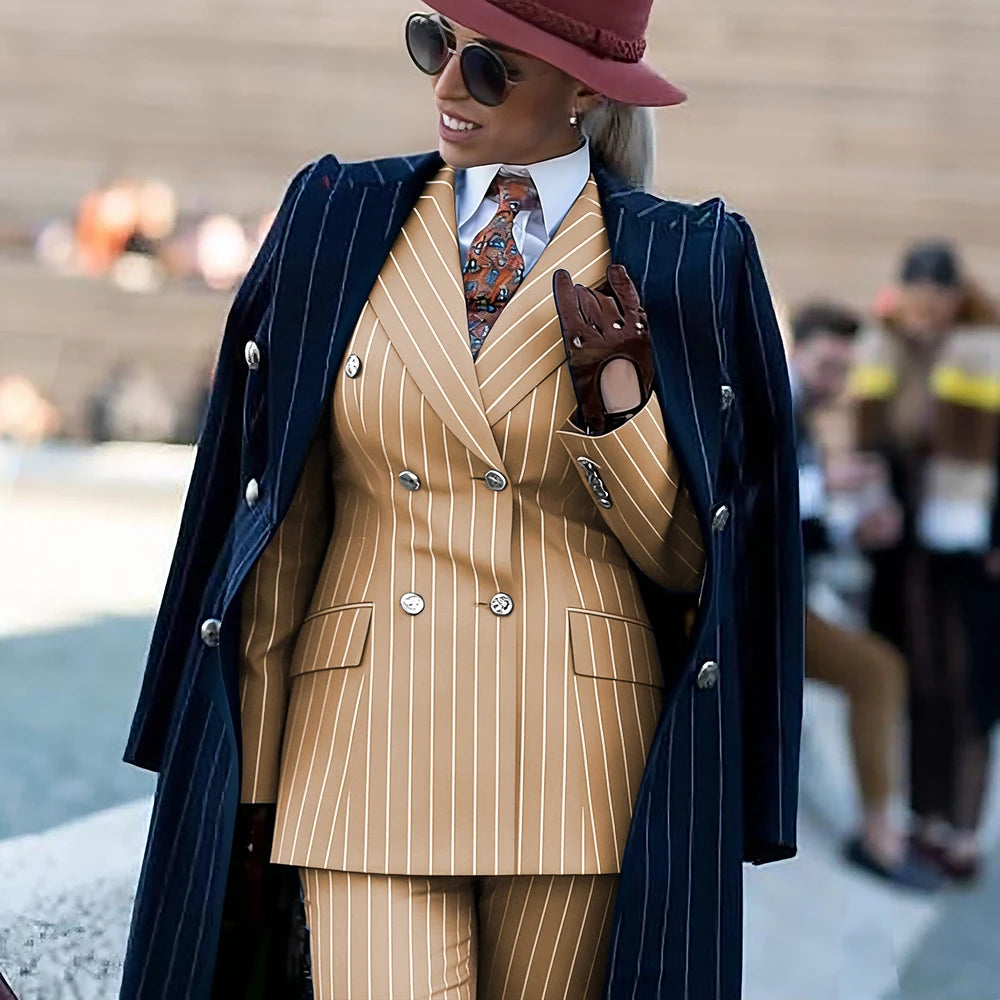 Tailleur 3 pièces femme rayé élégant – CLEVI Paris