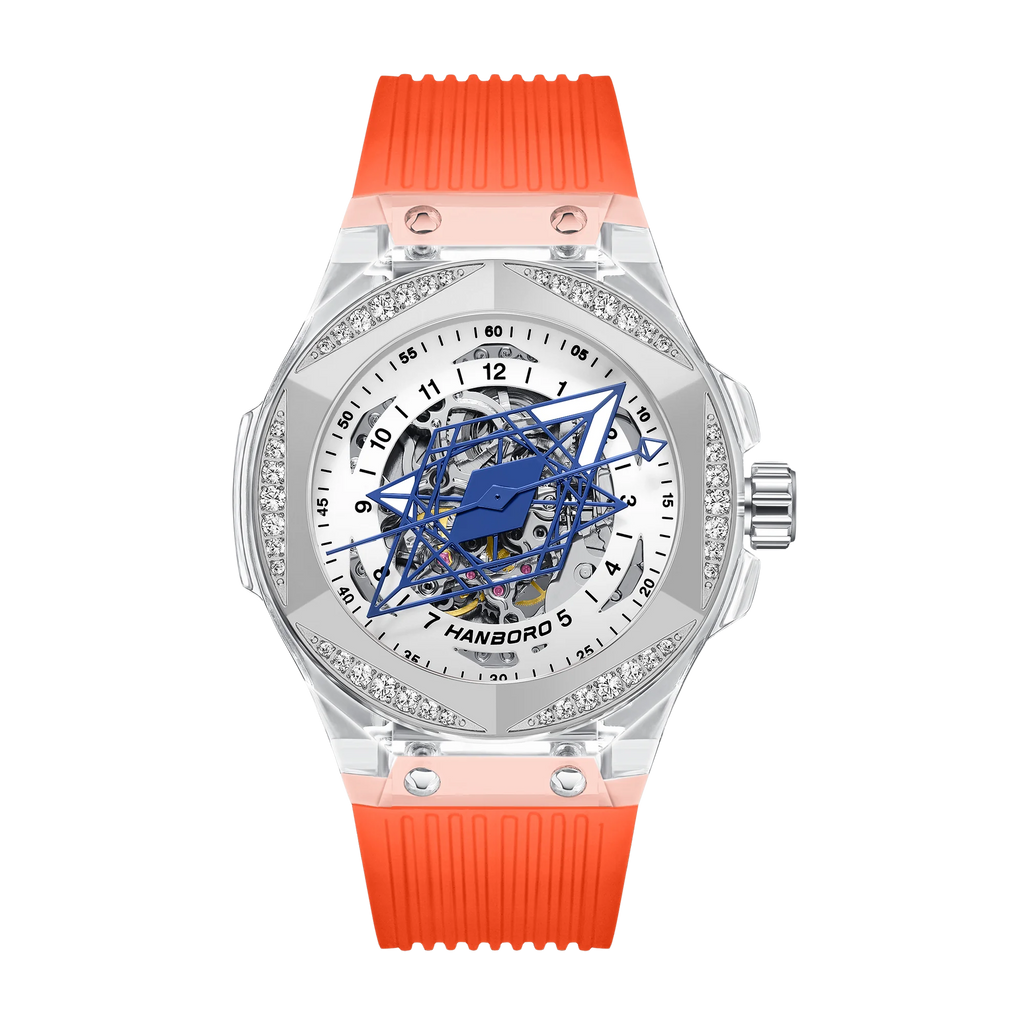 Montre Unisexe Automatique Squelette Boîtier Transparent Aiguilles Tatouage Hanboro A996 – CLEVI Paris